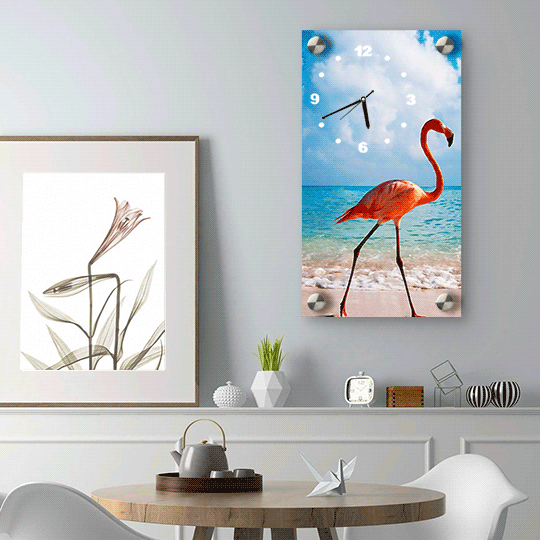 Buy Ultra Flamingo Design 3D Lenticular Analog Rectangular Wall Clock ...